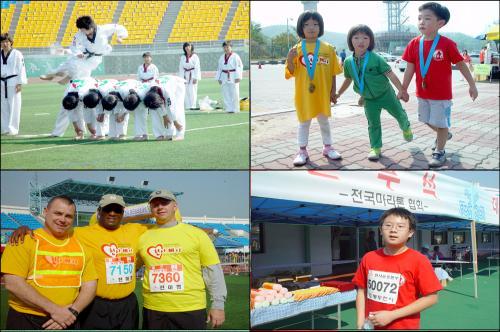 데니카우스키 중령(사진 아래, 왼쪽 세번째). 이병헌 (사진 아래, 오른쪽, 신천초등학교 5학년) 